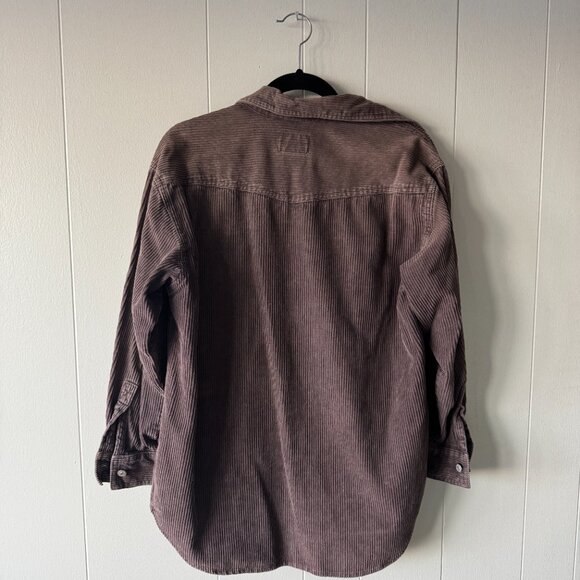 SoHo Compagnie Corduroy Button Down Shirt Brown Streetwise Oversized Casual Laye - Picture 4 of 4